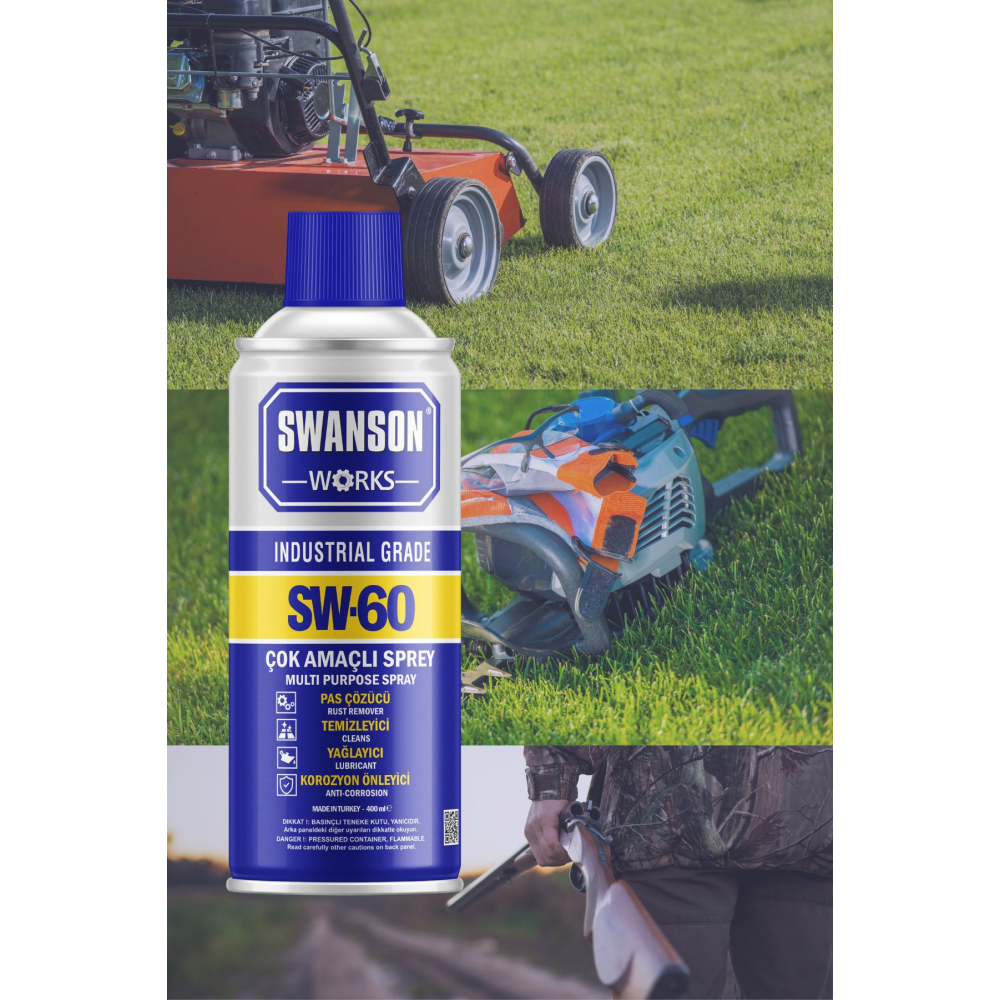 SW-60 Makine, Tabanca ve Tüfek İçin Etkili Makine Yağlama Spreyi - 400ml