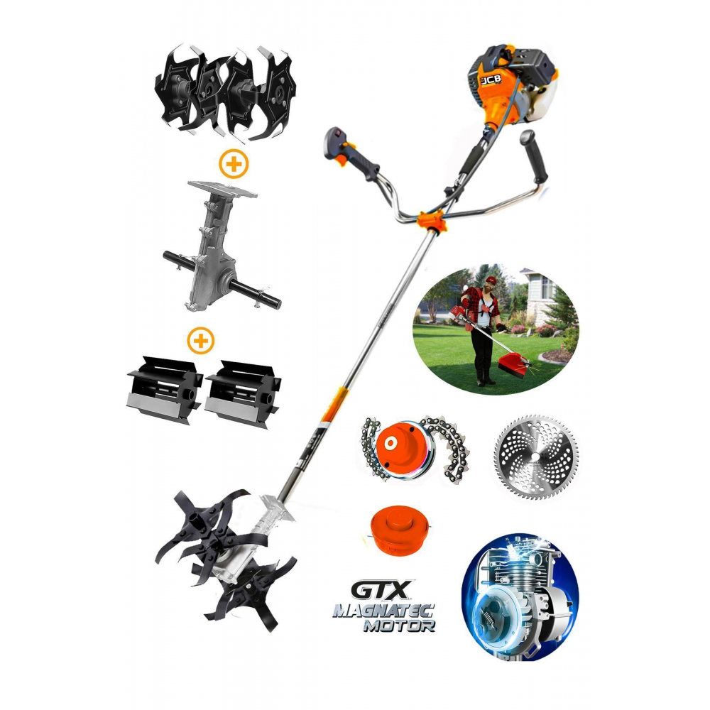 Germany Ergo 20 Hp Yan Tipi Benzinli Motorlu Ot Çalı Tırpanı Toprak Eşeleme Akrobat Çapalama