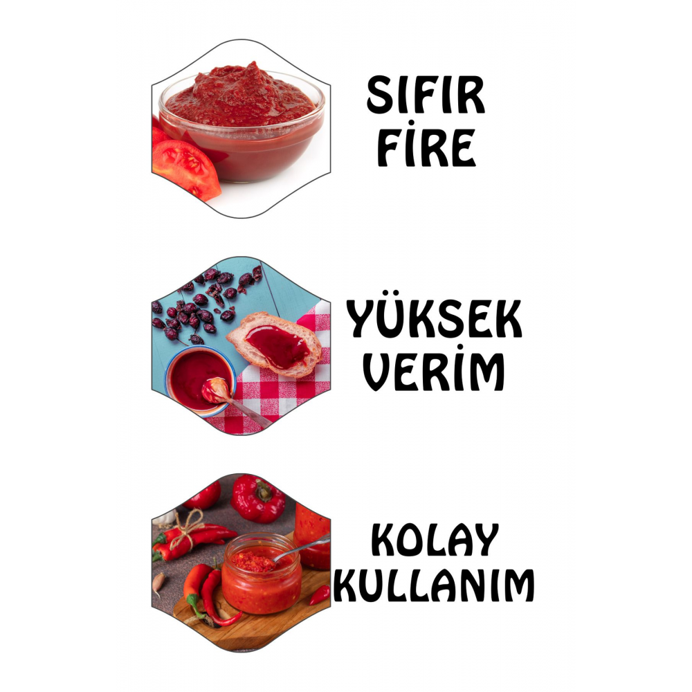 Yeşil SM500 220w 3 hp 500kg/s Salça Makinası