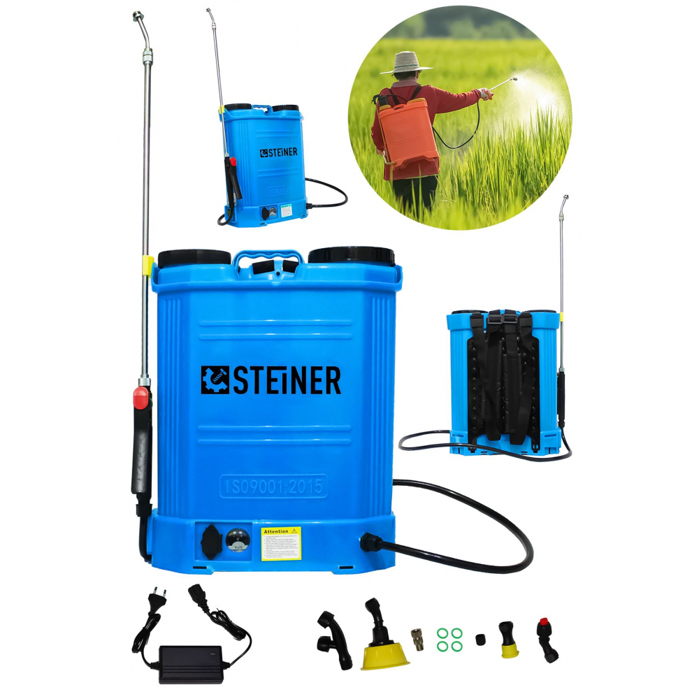 Alman Turbo 16 Lt Şarjlı Sırt Tipi İlaç Pompası Akülü İlaçlama Makinesi