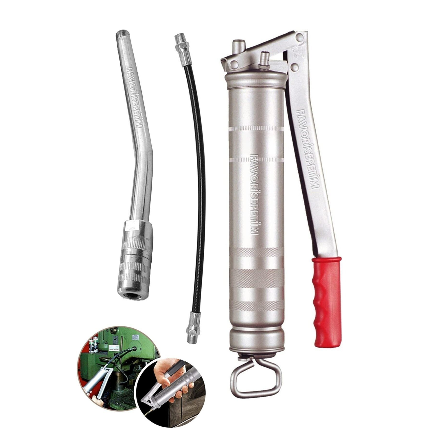 500cc Yüksek Kaite Gres Yağ Pompası 500 Cc Büyük Boy Demir Hortum Ve Gres Ucu Hediye