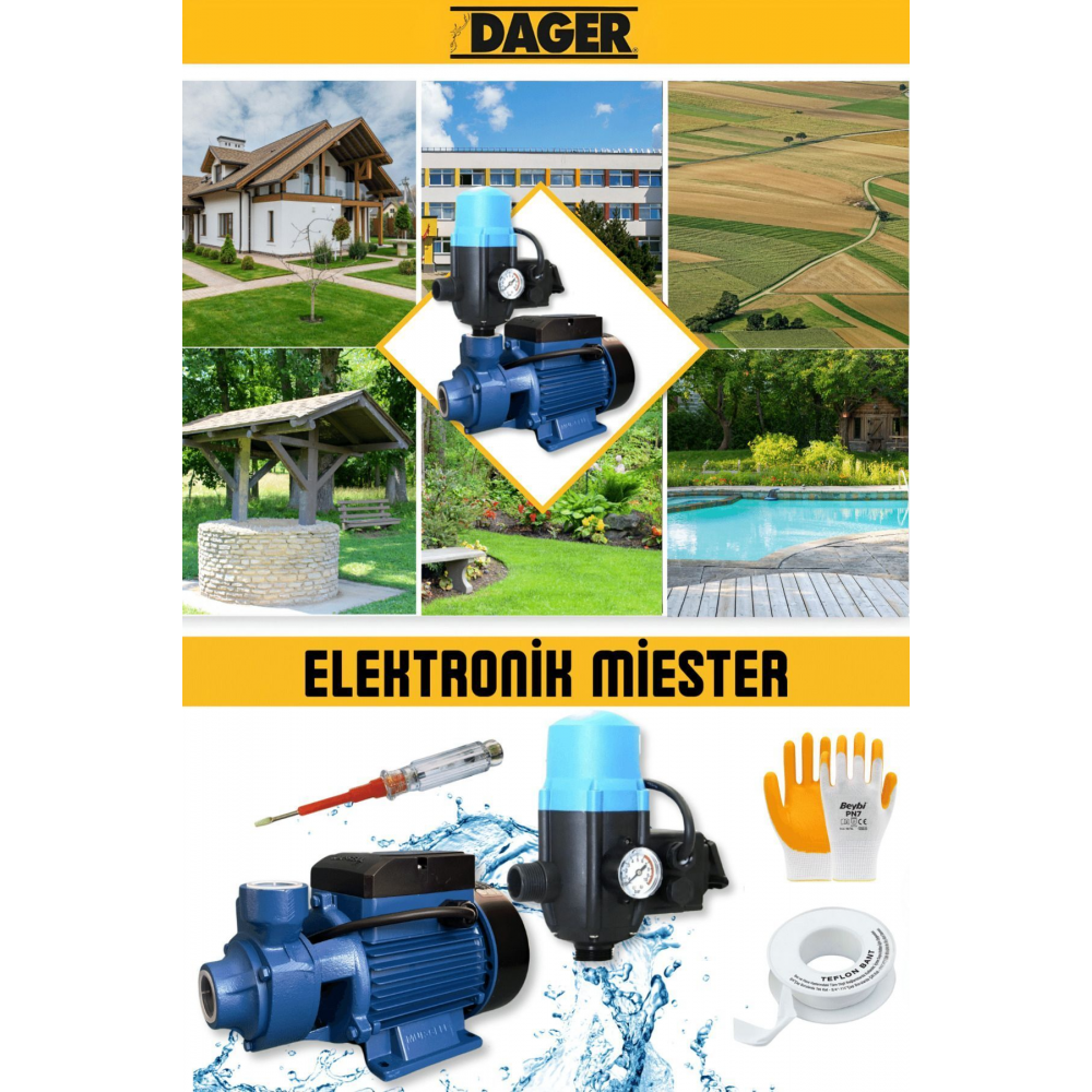 Yüksek Kalite Paket Hidrofor Otomatik Su Pompası 0.5 Hp 1 Inç Hidrofor Set Pompa 2 Kat 2 Daire