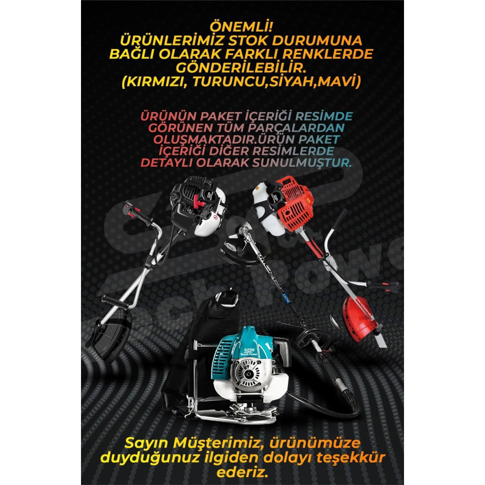 Spech Power U.s.a 20hp-x Tam Profesyonel Bronz Piston Benzinli Ot Çalı Çim Biçme Makinası Yan Tırpan
