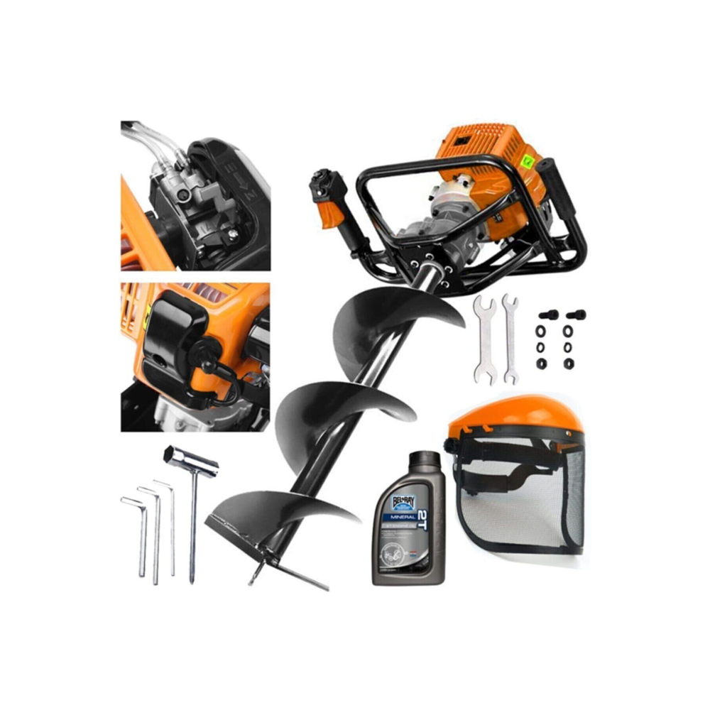 T5980 150mm X 100 Cm Delme Ucu 7,9hp Motor Gücü Benzinli Toprak Burgu Makinesi