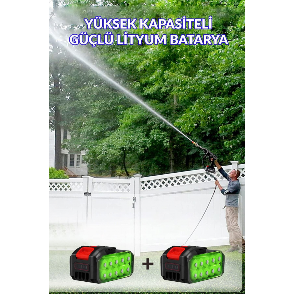 Şarjlı Ve Yüksek Basınçlı Oto Yıkama Ve Sulama Tabancası