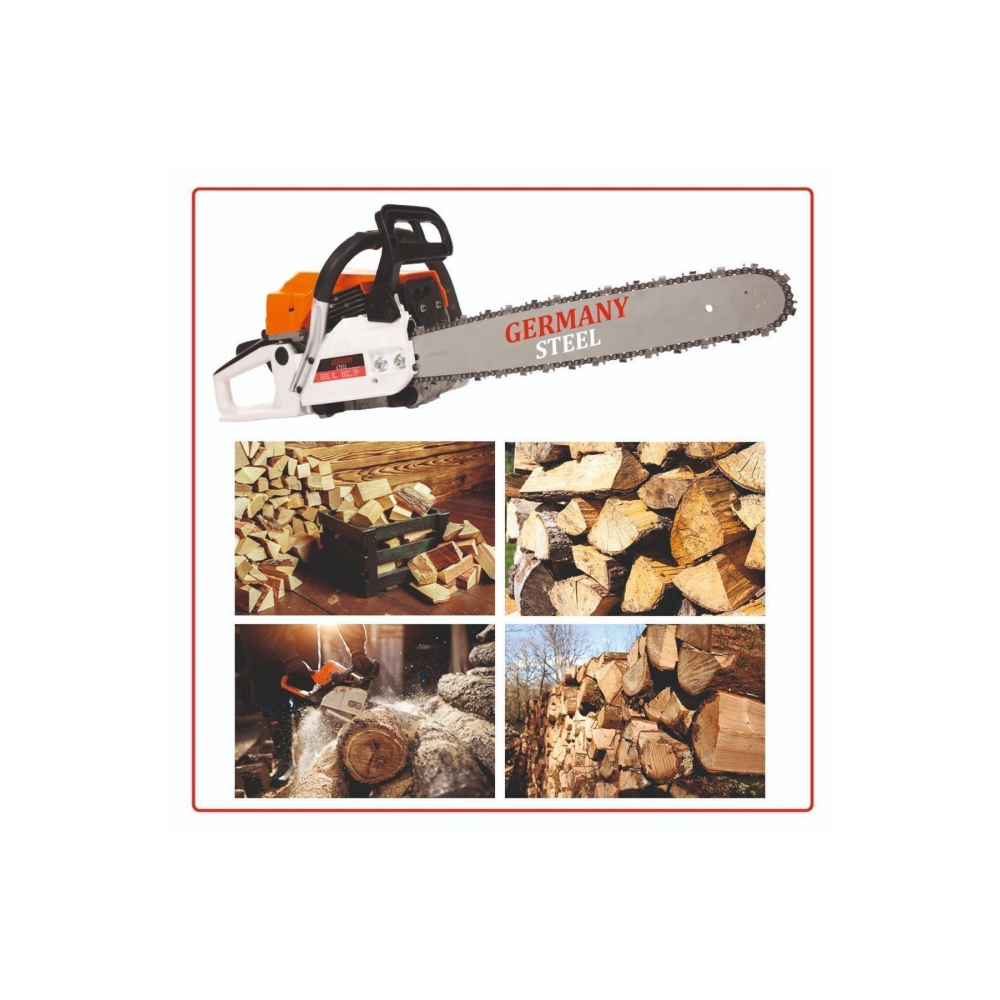 Benzinli Testere 11 Hp 62cc Ağaç Odun Dal Kesme Makinesi Motorlu Testere Yeni Nesil Motor 38 Diş