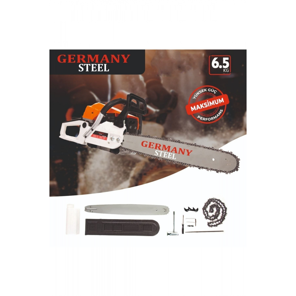 Benzinli Testere 11 Hp 62cc Ağaç Odun Dal Kesme Makinesi Motorlu Testere Yeni Nesil Motor 38 Diş
