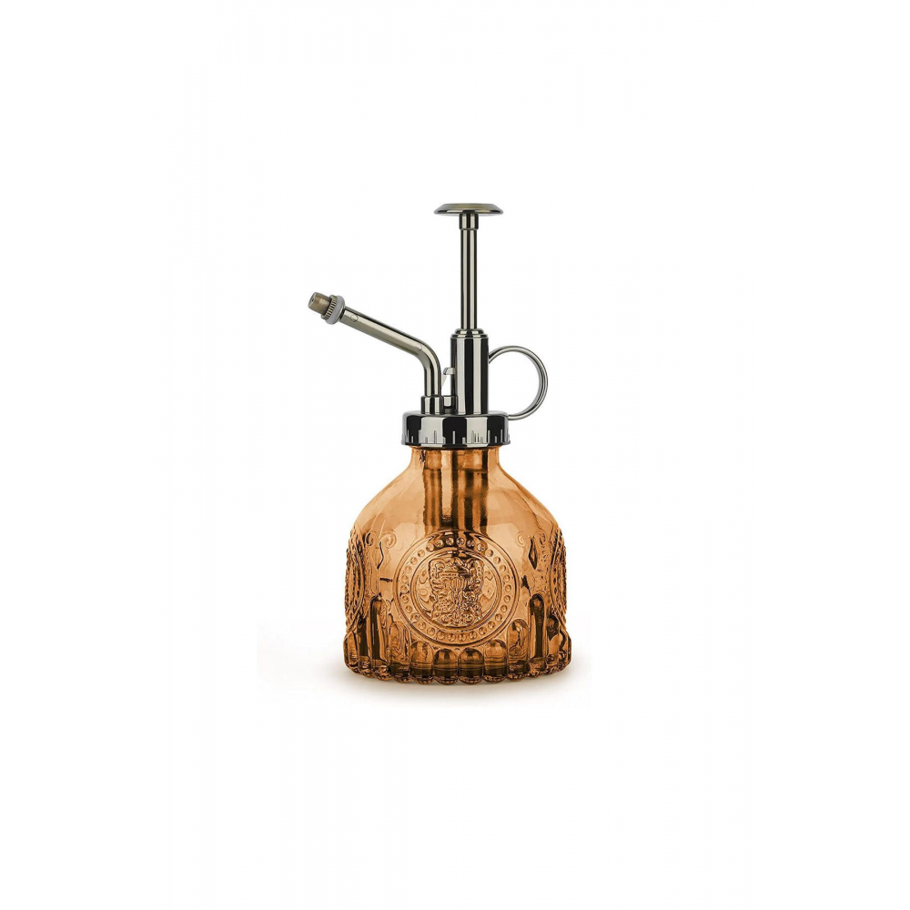 Vintage Cam Bitki Sulama Şişesi - Amber