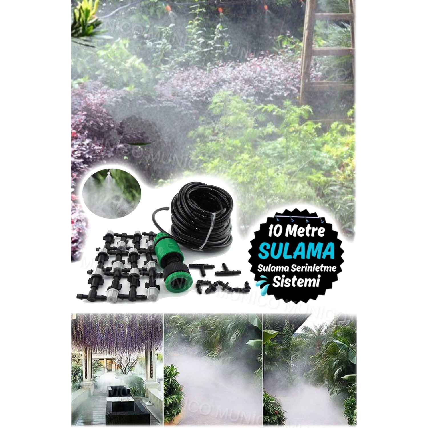 10 Metre Otomatik Sulama Nemlendirme Serinletme Sistemi Damla Sulama Sistemi Bahçe Tesisi Otomatik