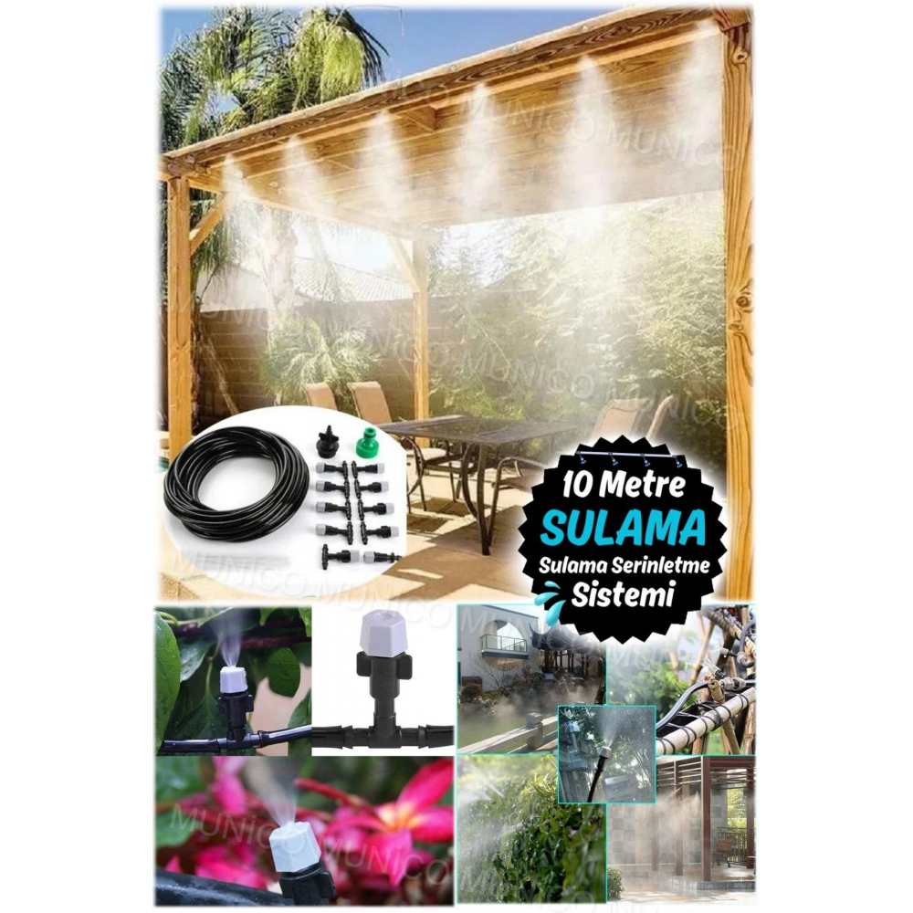 10 Metre Otomatik Sulama Nemlendirme Serinletme Sistemi Damla Sulama Sistemi Bahçe Tesisi Otomatik