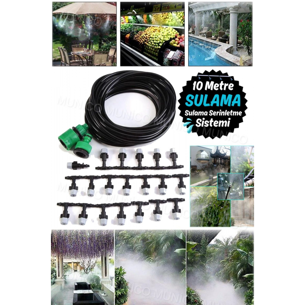 10 Metre Otomatik Sulama Nemlendirme Serinletme Sistemi Damla Sulama Sistemi Bahçe Tesisi Otomatik