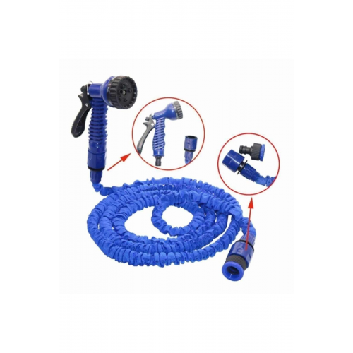22.5 Metre Uzayan Bahçe Sulama Araç Yıkama Hortumu 7 Kademeli Başlık Tabanca