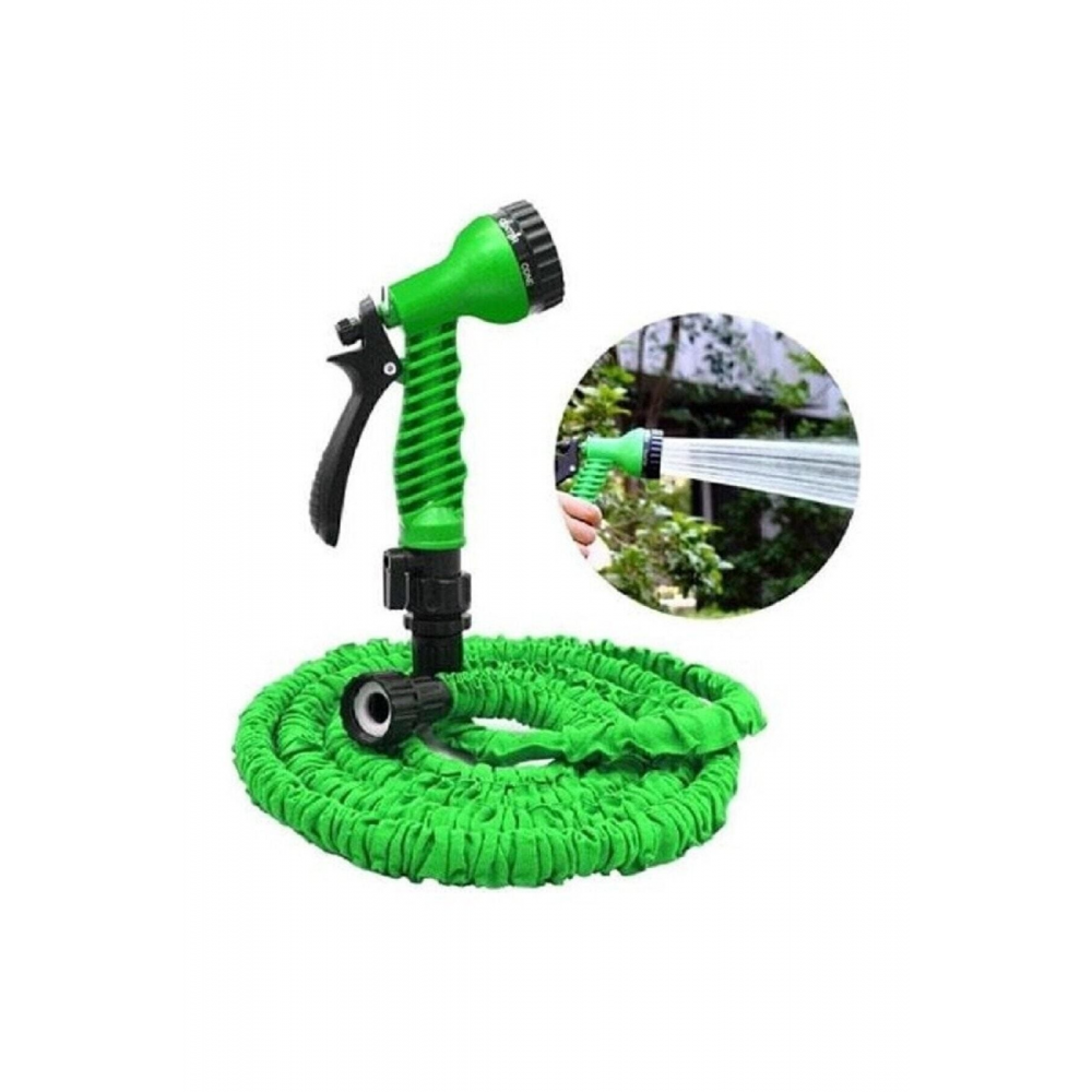 Magic Hose Sulama Tabancalı Uzayan Hortum 15 Metre Yeşil