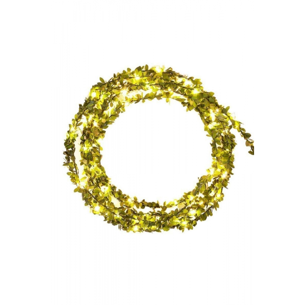 Taç Yapay Yapraklı Sarmaşık 5 Metre +peri Led Işık Şerit Led 500 Cm