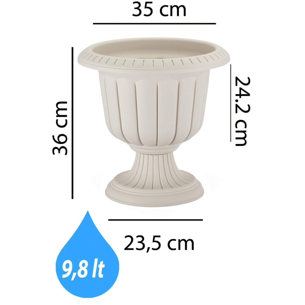 Nergis Saksı Dekoratif Kırık Beyaz Renk 9,8 Lt Kırık Beyaz