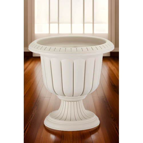 Serinova Nergis Saksı 6 Litre Kirli Beyaz Ayaklı Plastik Çiçek Saksısı