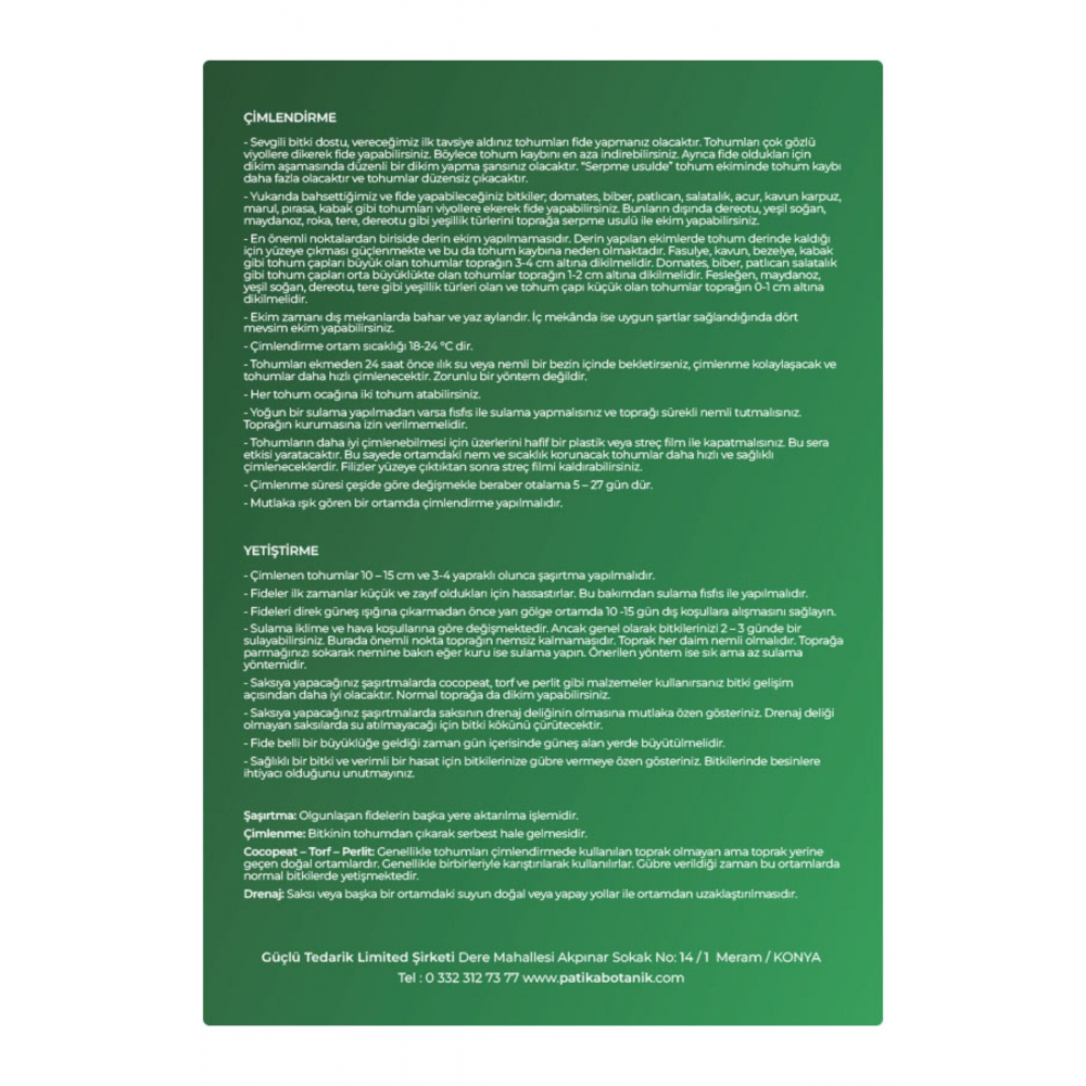 3.000 Tohum 10 Çeşit Yeşillik Tohum Paketi