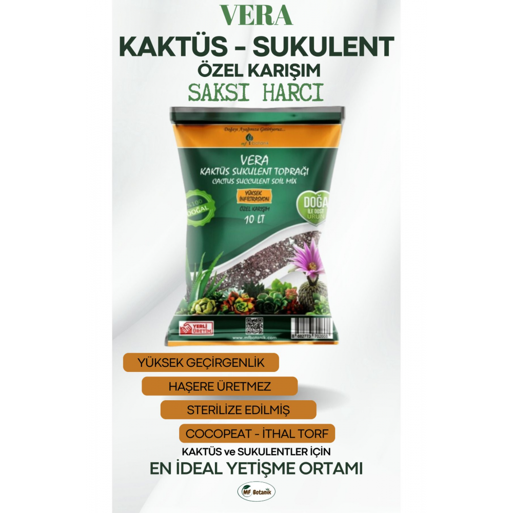 Kaktüs Sukulent Toprağı 10 Litre - Teraryum İçin Uygun Toprak