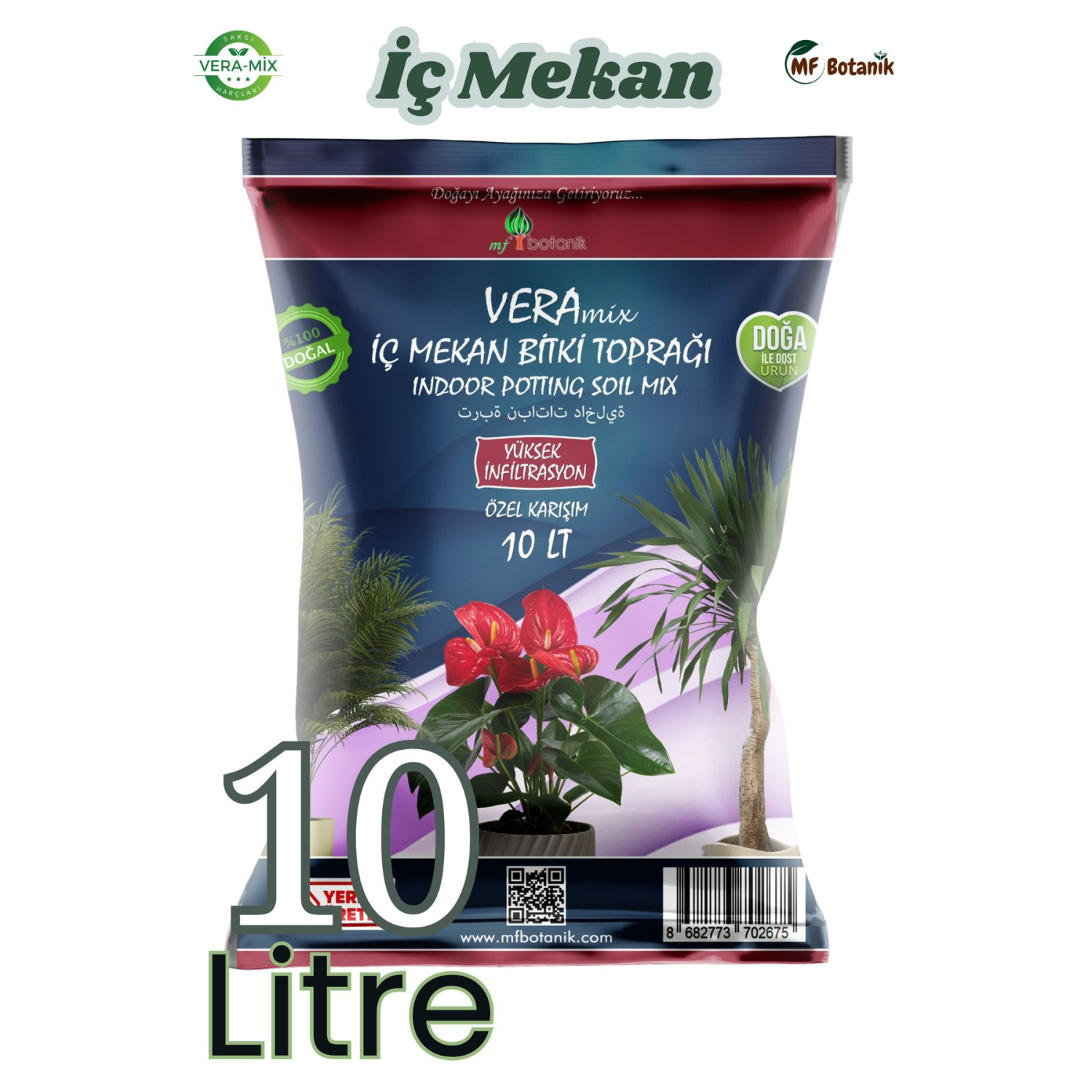 Vera Özel Karışım Iç Mekan Bitki Toprağı 10 Litre Çiçek Toprağı Toprak Harcı
