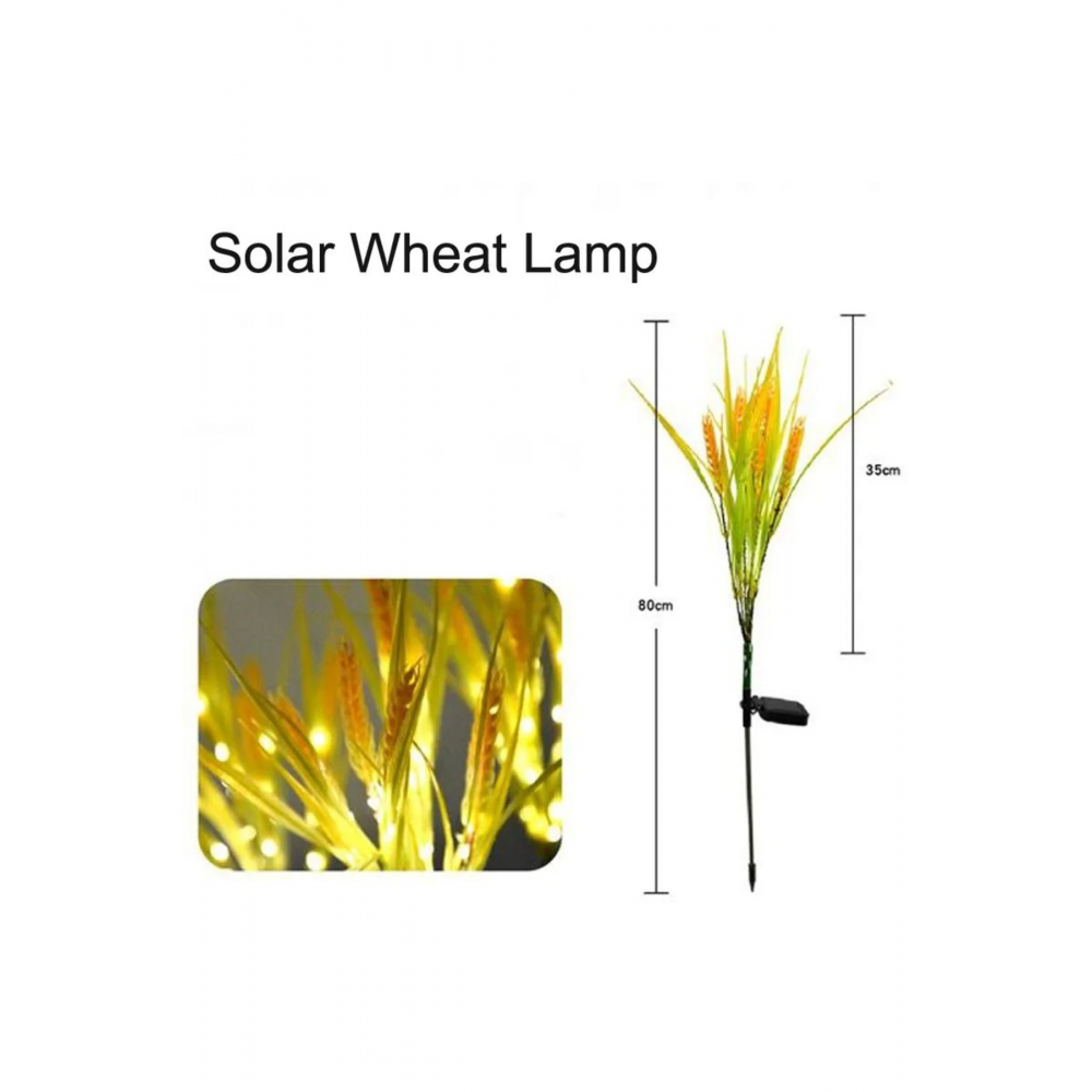 2'li Set RC-2303 Havuz Kenarı Solar Güneş Enerjili Yapay Buğday Başağı Çiçek Dekoratif Led Işık