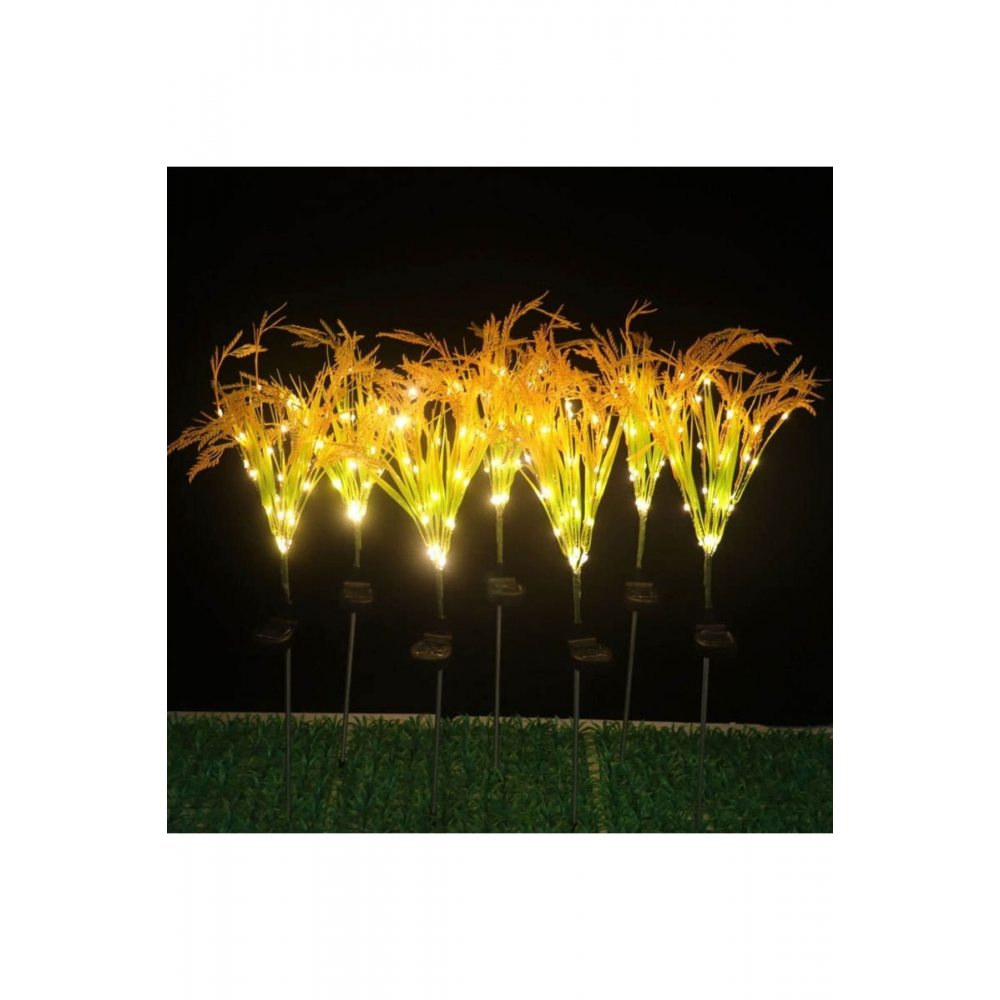 2'li Set RC-2303 Havuz Kenarı Solar Güneş Enerjili Yapay Buğday Başağı Çiçek Dekoratif Led Işık