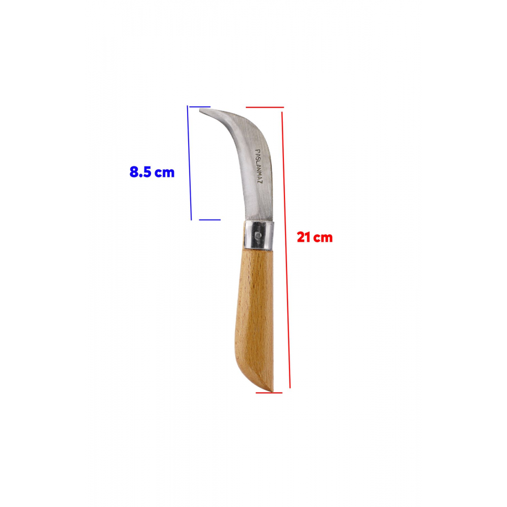 Aşı Bıçağı Profesyonel Çelik Eğri Uçlu Bağ Ağaç Budama Aşı Çakısı 210 mm Saplı Bıçak Çakı