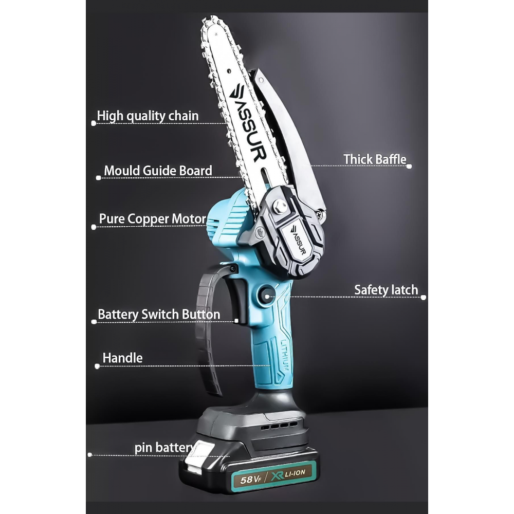 Dal Budama Testeresi Çiftpala Çift Batarya Yeni Seri Extra Güçlü 58vf