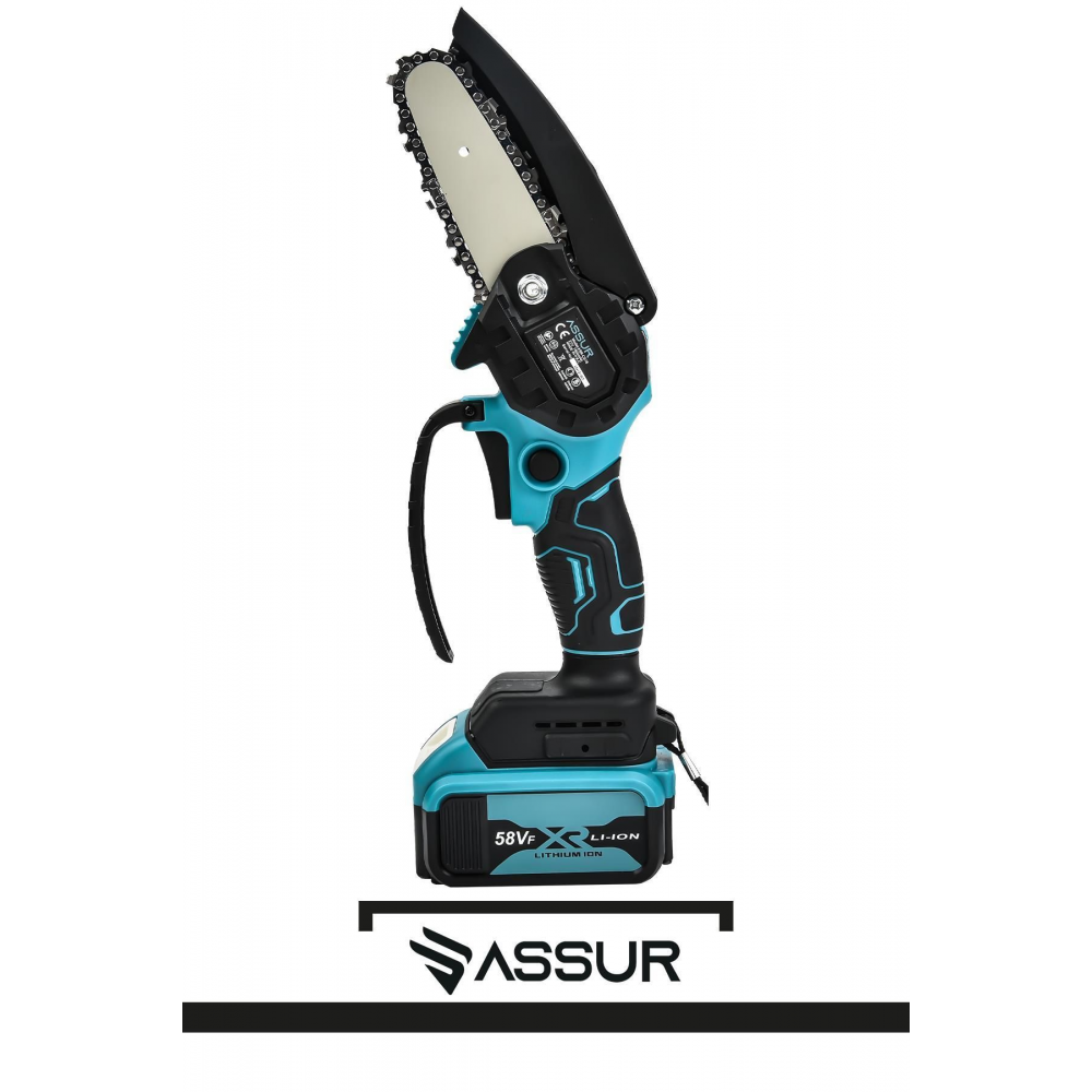 Germany 2 Li Set 58 Vf 5 Ah Çift Akülü Çelik Şanzıman Şarjlı Dal Budama & Testeresi