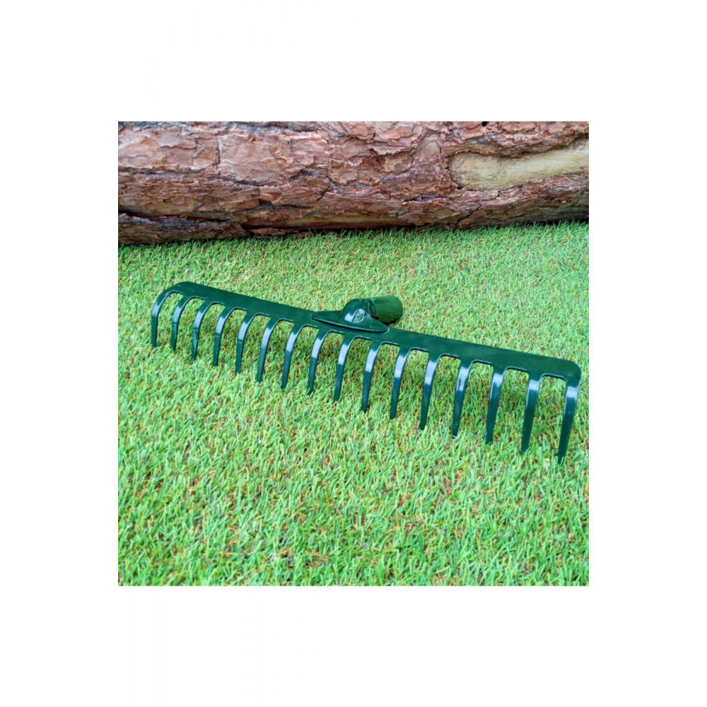 Demir Tırmık 16 Diş 1 Adet Yaprak Toplama Tırmığı Bahçe Tırmığı Çim Toplama Tırmığı