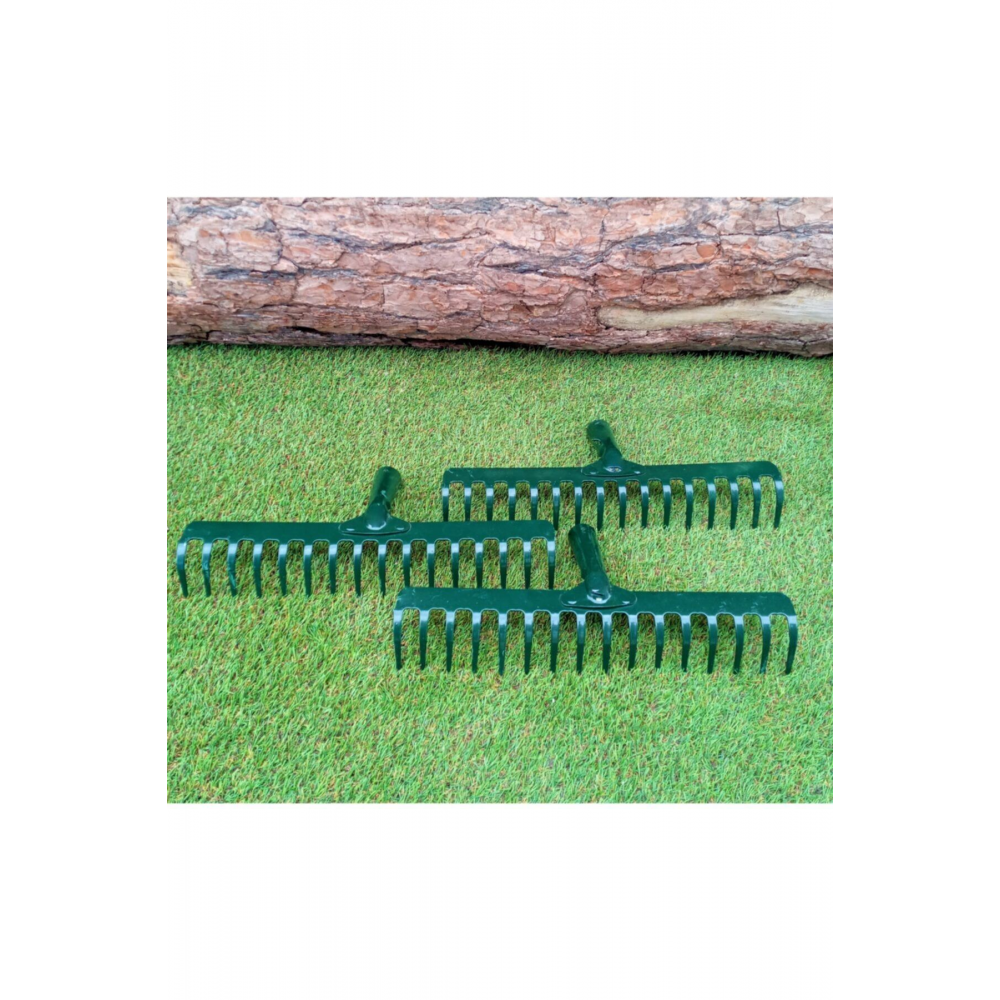 Demir Tırmık 16 Diş 1 Adet Yaprak Toplama Tırmığı Bahçe Tırmığı Çim Toplama Tırmığı