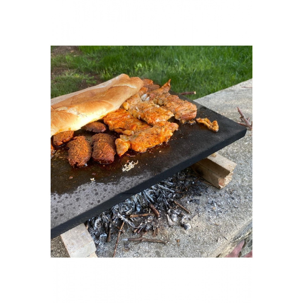 Mangal Taşı 30x40cm - Doğal Bazalt Taşı Mangal, Barbekü, Pişirme