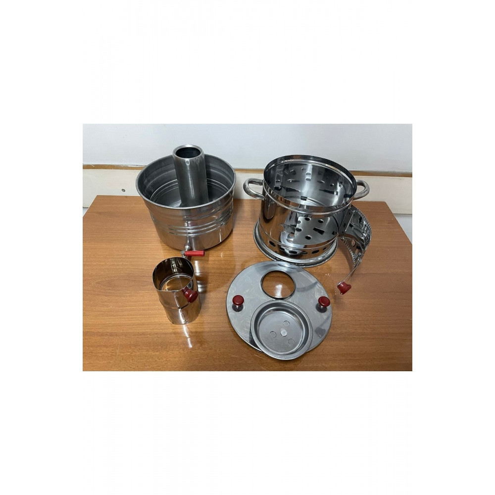 Odunlu Kömürlü Çay Semaveri Odunlu Kömürlü Semaver Tek Musluklu Semaver 4 Litre ( Net )