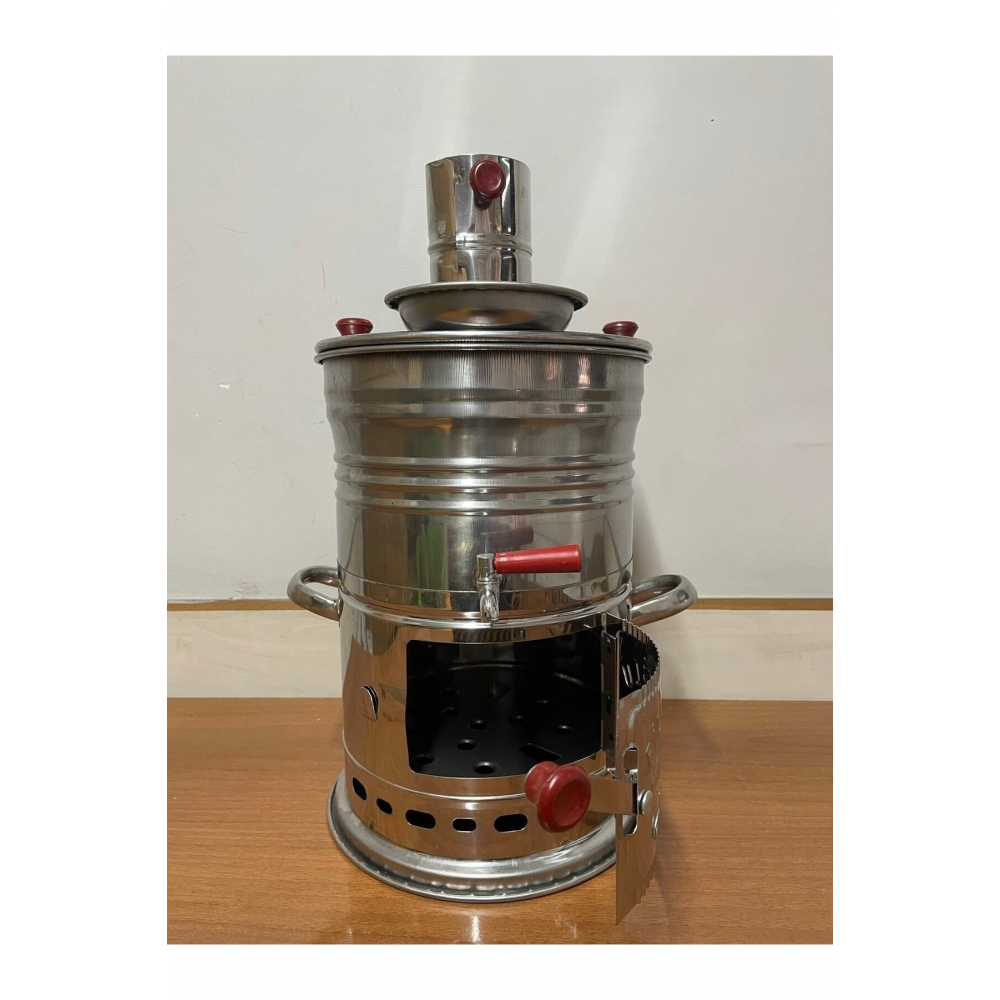 Odunlu Kömürlü Çay Semaveri Odunlu Kömürlü Semaver Tek Musluklu Semaver 4 Litre ( Net )