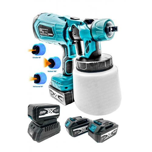 48v Çift Şarjlı Akülü Boya Tabancası Püskürtme Ilaçlama Makinası Her Yerde Kullanılır