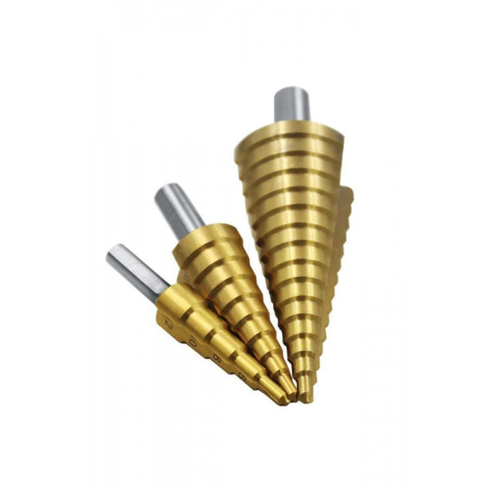 3 Lü Kademeli Matkap Ucu Sac Delme Seti 3 Parça Kademeli Uç