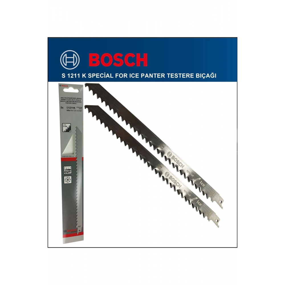 2 Adet Tilki Kuyruğu Bıçağı S 1211 K - Buz ve Kemik Kesme 2 608 652 900 2'Li Paket