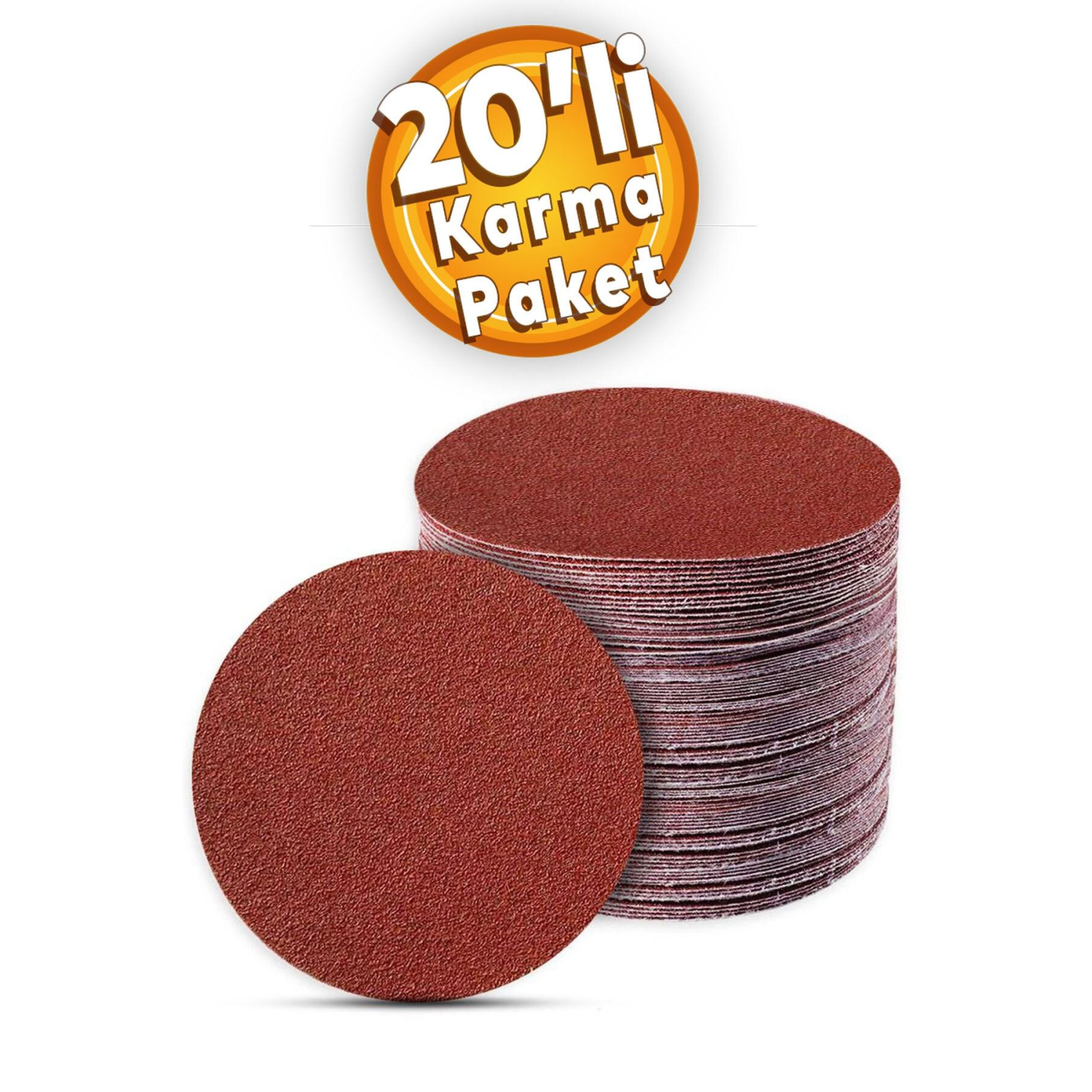 20 Adet Cırt Zımpara Kağıdı Spiral Avuç Taşlama 115 Mm (KARMA PAKET)