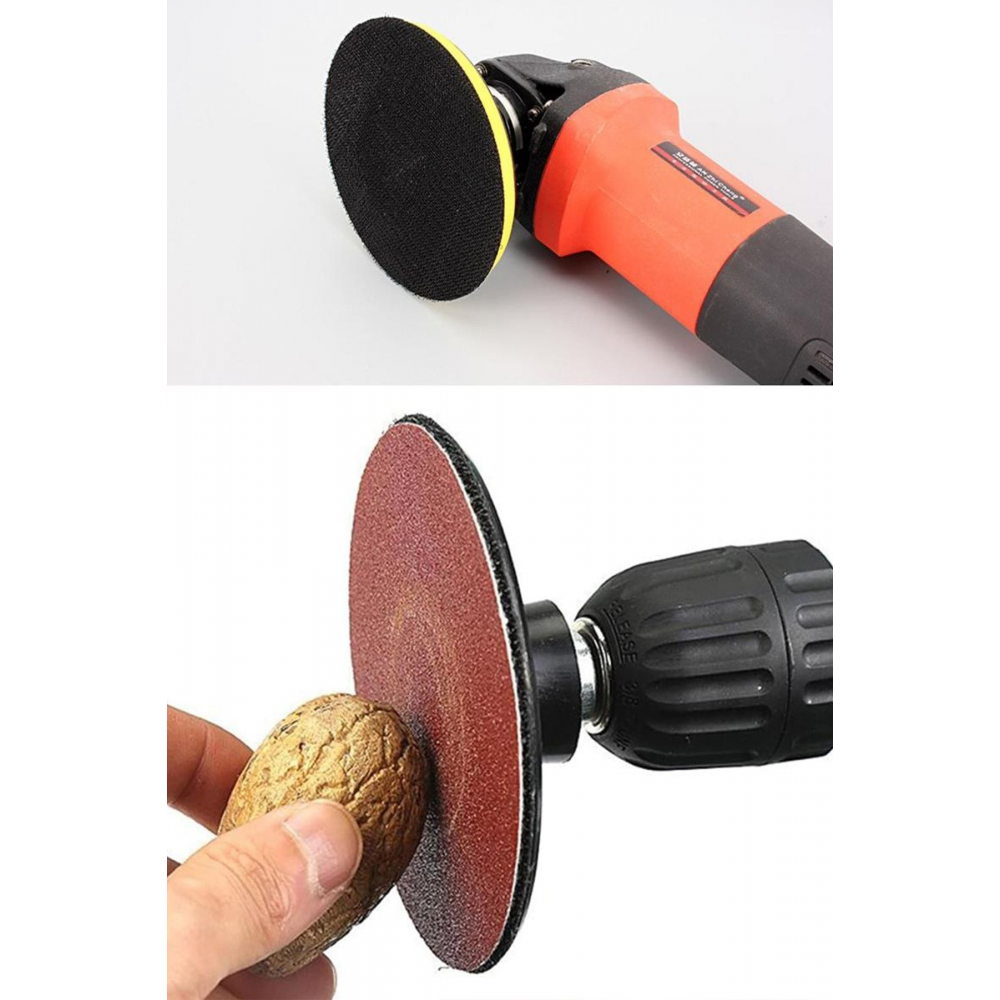 7 Parça 115'lik Cırt Taban Zımparaları Matkapta Kullanma Aparatı Hem Ispiralde Hem Matkapta