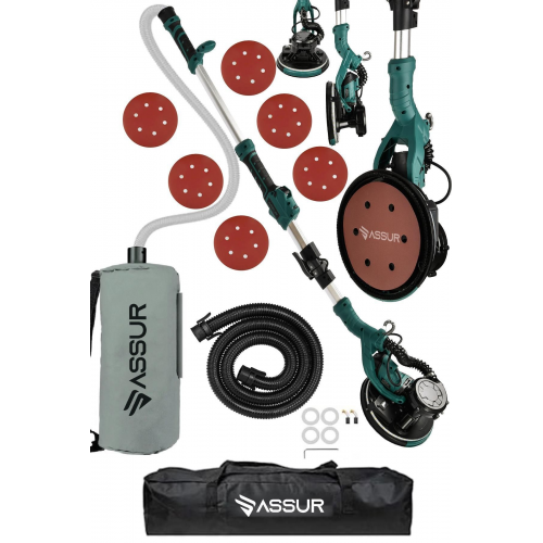 360'Ledli 850W Pro Alçıpan Duvar Zımpara Makinası Toz Emmeli Mavi