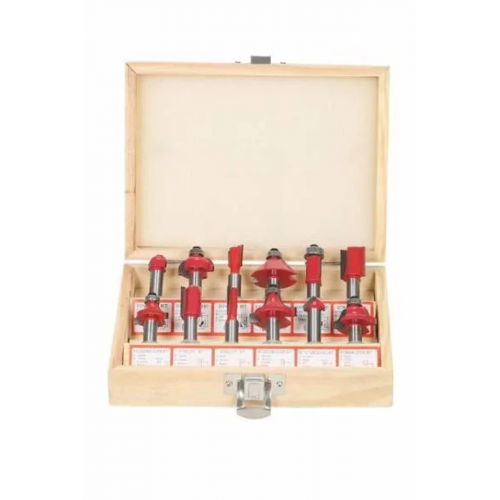 12 Parça Freze Uç Takımı Ahşap Oyma Ağaç Delme Çantalı Set 6 mm