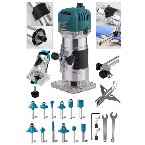 3600 Watt Profesyonel Formika Traşlama Freze Makinası Ve Uçları 6 Mm Pens 2 Yıl Garantili