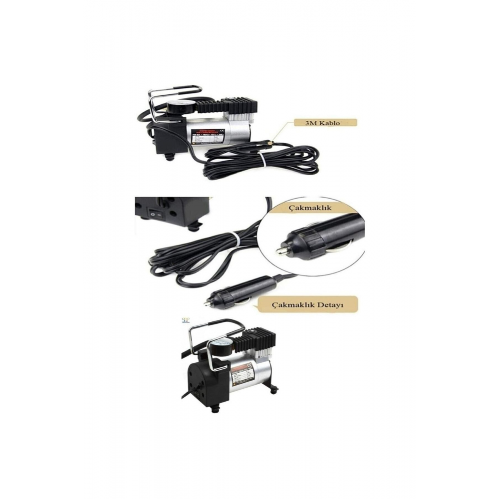 Metal Lastik Hava Kompresörü Araba Oto Araç Lastik Şişirme Pompası 150 Psi Kompresör