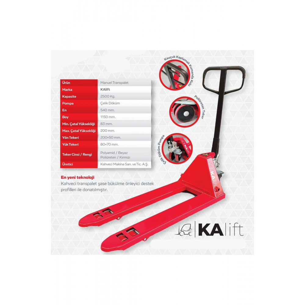 2.5 TON ÇELİK DÖKÜM POMPA TRANSPALET