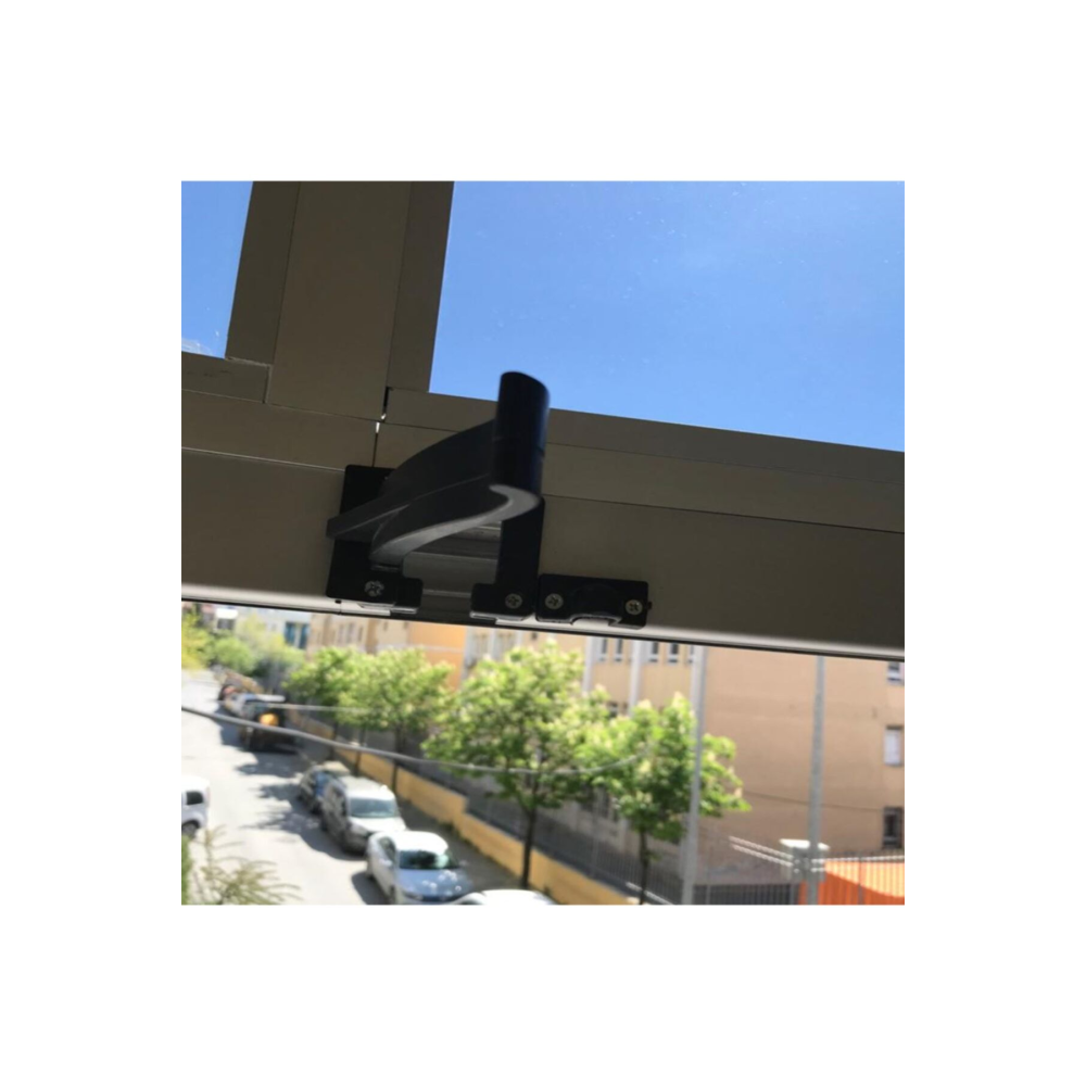 Cam Balkon Boynuzu-cam Balkon Tekerlek Desteği-kılavuz-siyah