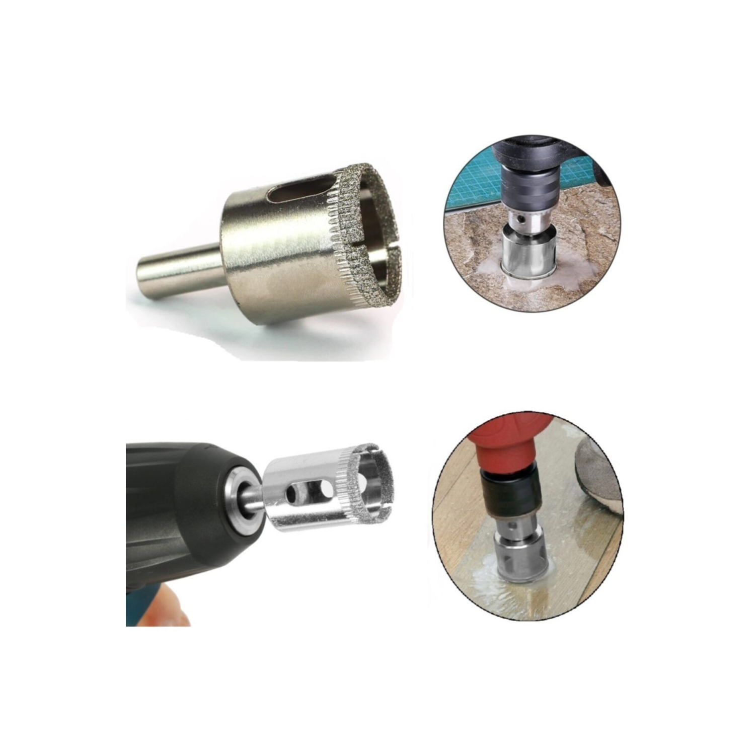 35 Mm Mermer Granit Fayans Cam Yuvarlak Delme Panç Elmas Uç Yuvarlak Açma Matkap Için Karot Ucu