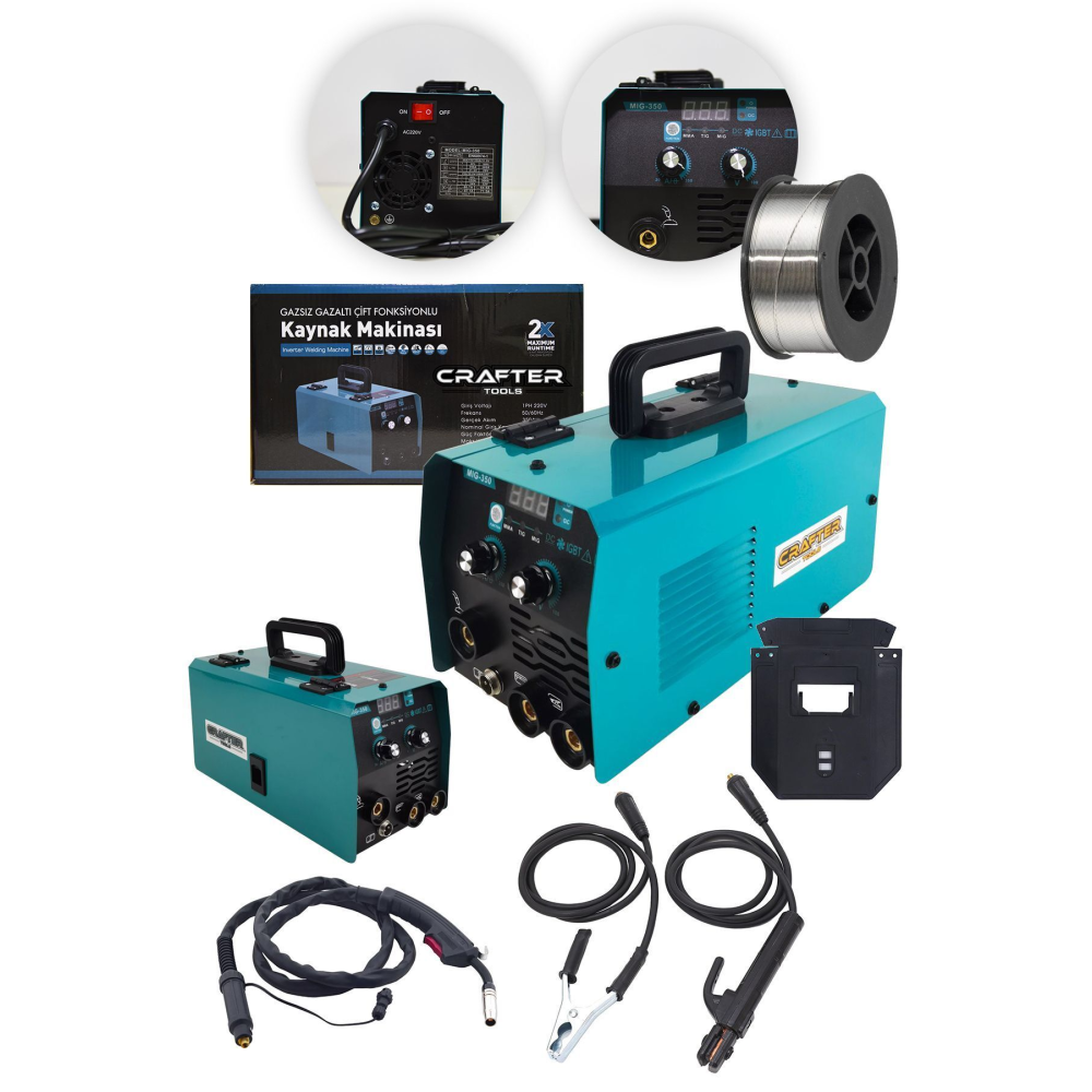 Germany 350 Amper MMA-TIG-MIG 3 Fonksiyonlu İnvertör Ve Gazsız Gazaltı Kaynak Makinesi M350