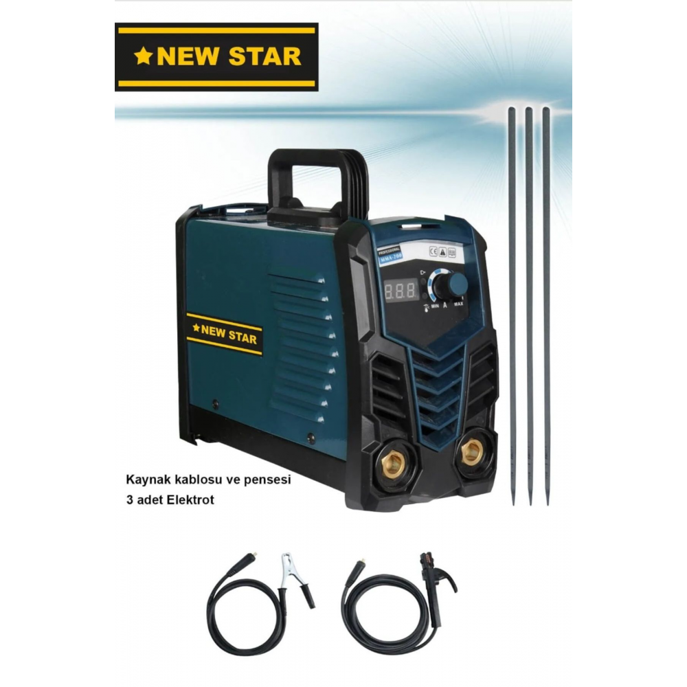 Inventör Dijital Göstergeli Kaynak Makinası 200i Amper 2,5 3 Çubugu Sorunsuz Eritir