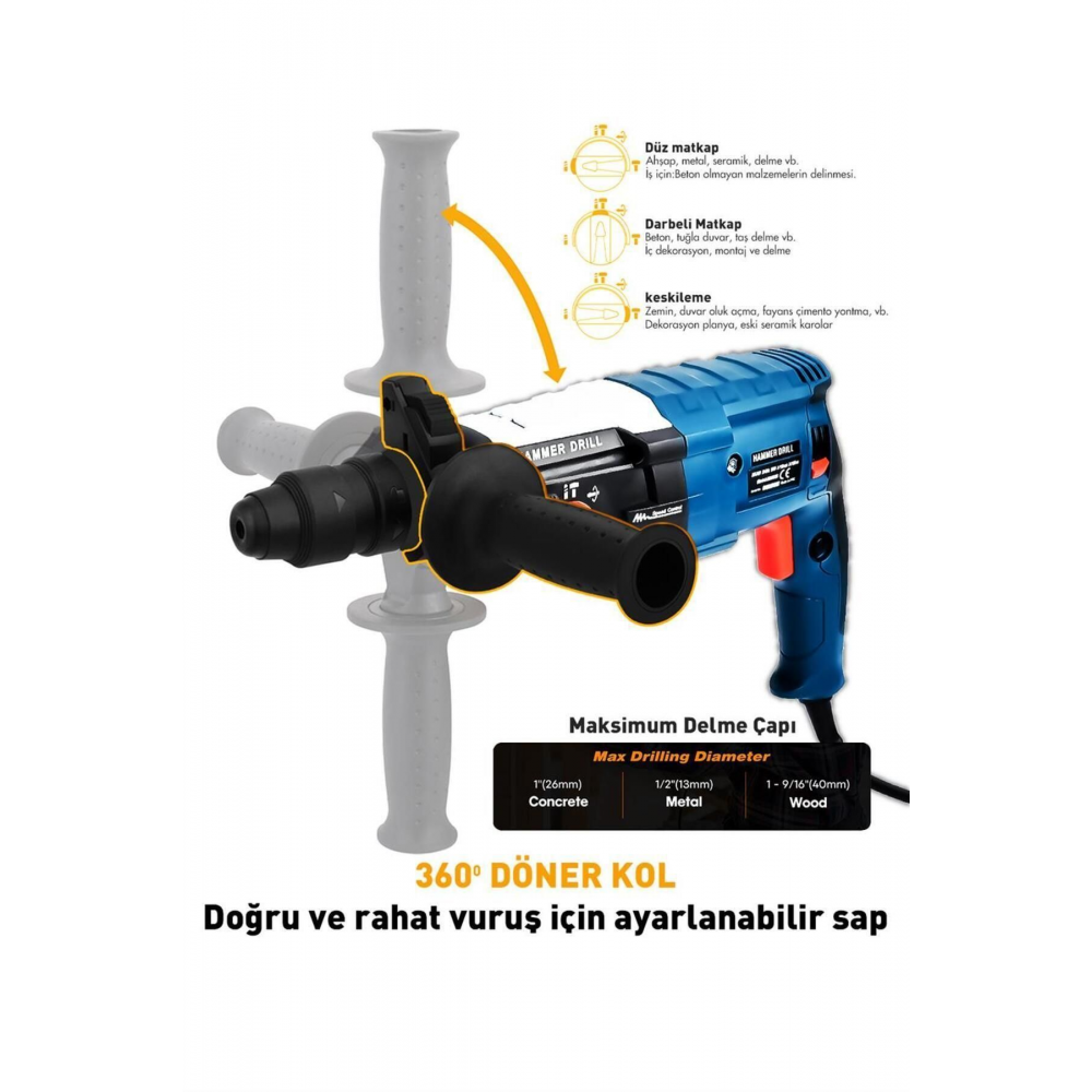 Pro Kırıcı Delici Darbeli Hilti Matkap 2-28mm