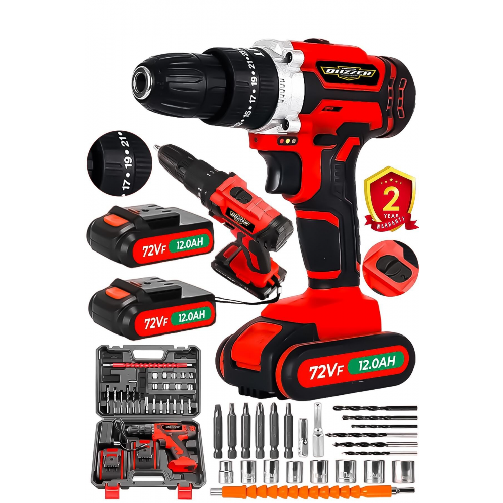 Alman Merkel 256vf 20 Ah Çift Titanyum Şanzuman Bakır Sargılı Çift Akülü Şarjlı Matkap