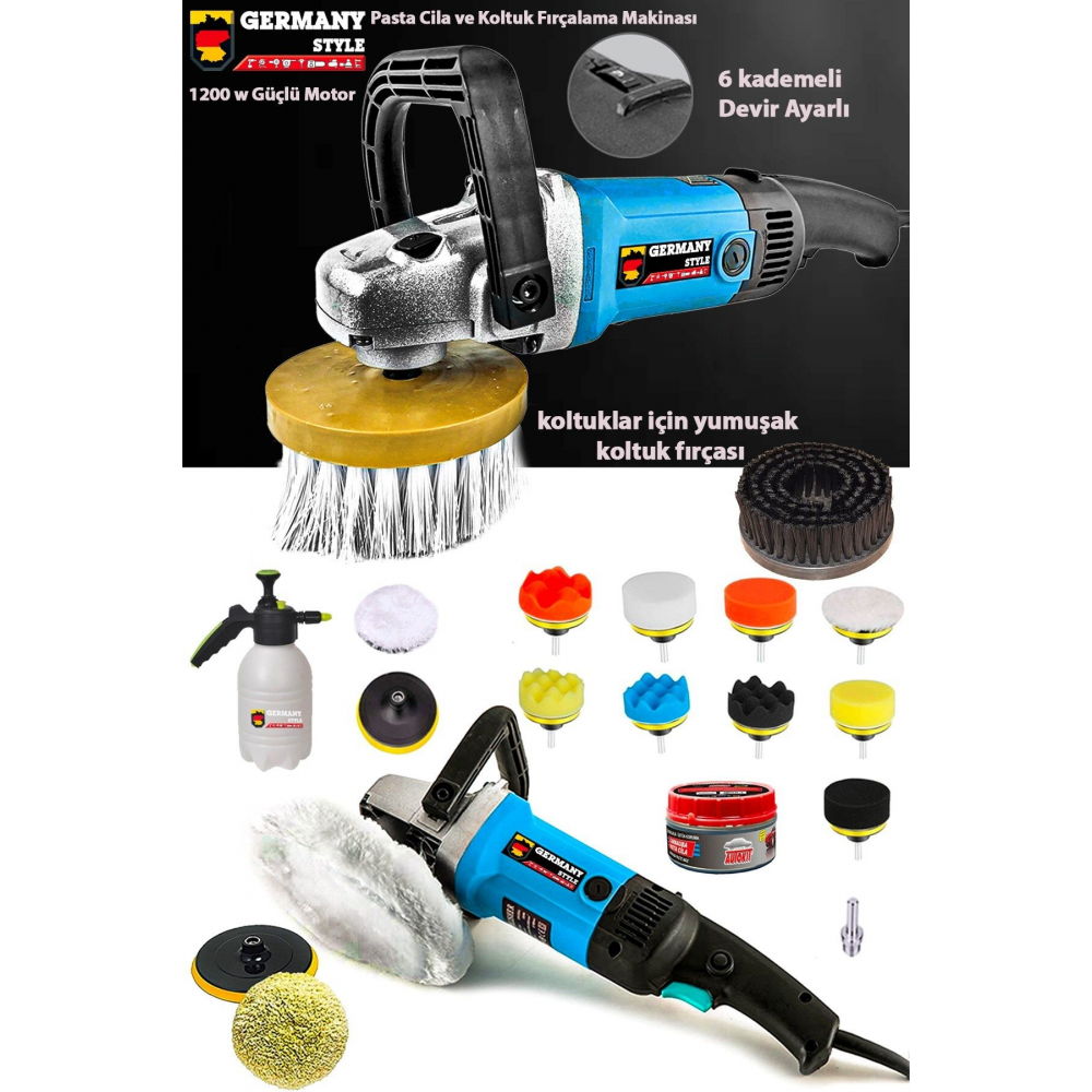 99880VFX 6 Kademe Devir Ayarlı Polisaj Makinesi Koltuk Yıkama Zımpara Pasta Cila Polis